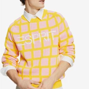NEW Men’s Unisex Esprit Sweater Medium NWT M Pink Yellow